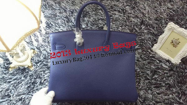 Hermes Birkin 35CM Tote Bag Litchi Leather HB35GL Royal