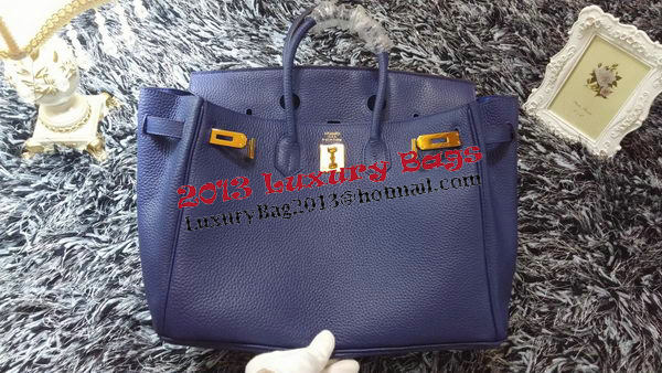 Hermes Birkin 35CM Tote Bag Litchi Leather HB35GL Royal