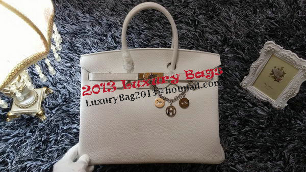 Hermes Birkin 35CM Tote Bag Litchi Leather HB35GL White