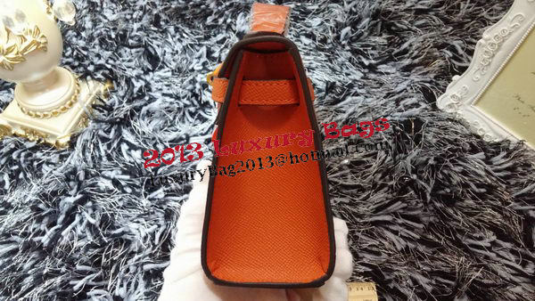 Hermes MINI Kelly 22cm Tote Bag Calf Leather K011 Orange