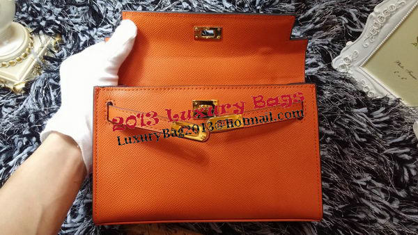 Hermes MINI Kelly 22cm Tote Bag Calf Leather K011 Orange