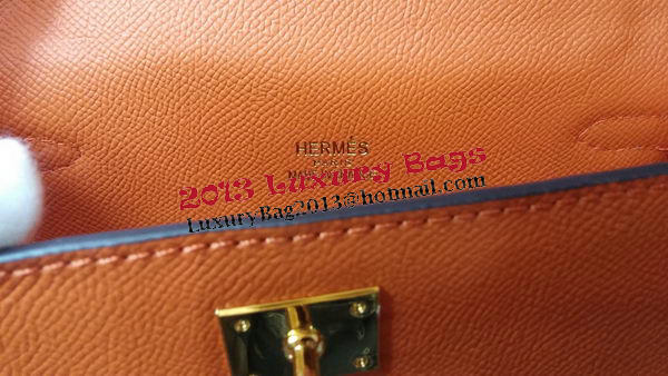 Hermes MINI Kelly 22cm Tote Bag Calf Leather K011 Orange