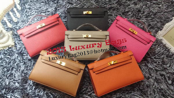 Hermes MINI Kelly 22cm Tote Bag Calf Leather K011 Red