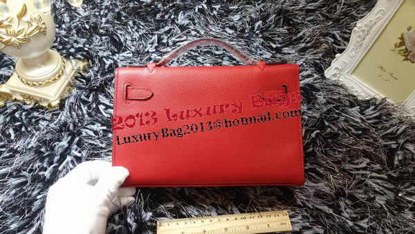 Hermes MINI Kelly 22cm Tote Bag Calf Leather K011 Red