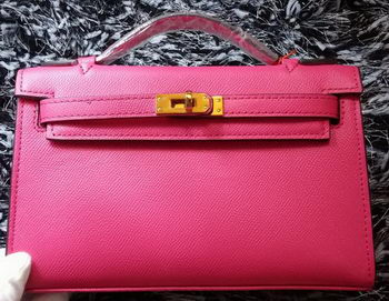 Hermes MINI Kelly 22cm Tote Bag Calf Leather K011 Rose