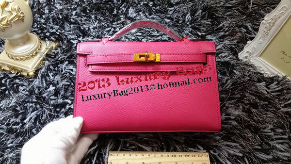 Hermes MINI Kelly 22cm Tote Bag Calf Leather K011 Rose