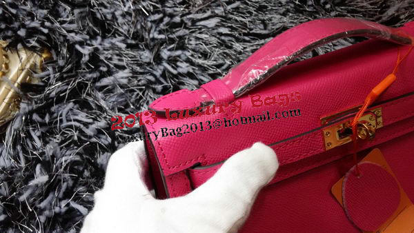 Hermes MINI Kelly 22cm Tote Bag Calf Leather K011 Rose