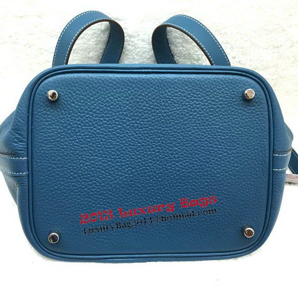 Hermes Picotin Lock 22cm Bags Litchi Leather HPL1048 Blue