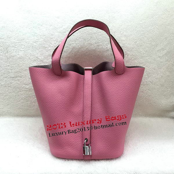 Hermes Picotin Lock 22cm Bags Litchi Leather HPL1048 Pink