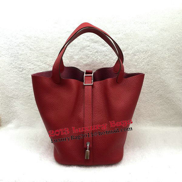 Hermes Picotin Lock 22cm Bags Litchi Leather HPL1048 Red