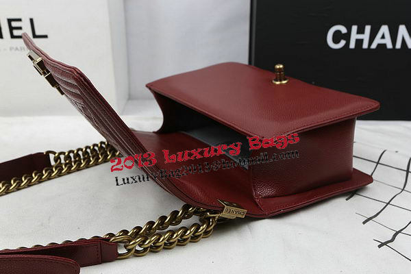 Boy Chanel Flap Bag Original Burgundy Cannage Pattern A67025 Gold