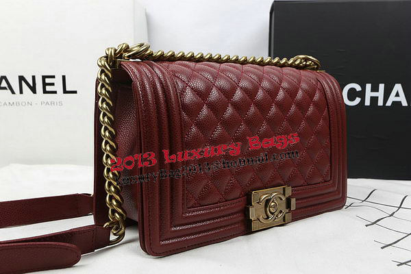 Boy Chanel Flap Bag Original Burgundy Cannage Pattern A67025 Gold