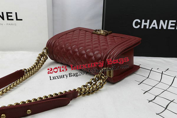 Boy Chanel Flap Bag Original Burgundy Cannage Pattern A67025 Gold