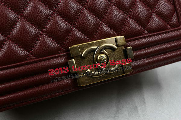 Boy Chanel Flap Bag Original Burgundy Cannage Pattern A67025 Gold