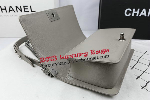 Boy Chanel Flap Bag Original Grey Cannage Pattern A67025 Silver