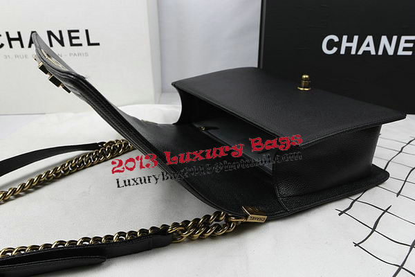 Boy Chanel Flap Bags Original Black Cannage Pattern A67088 Gold