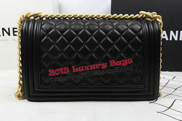 Boy Chanel Flap Bags Original Sheepskin Leather A67025 Black