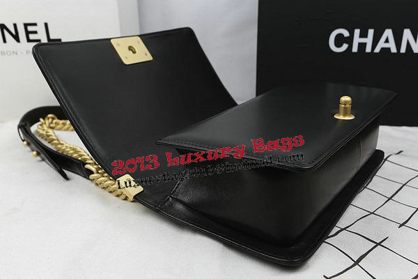 Boy Chanel Flap Bags Original Sheepskin Leather A67025 Black