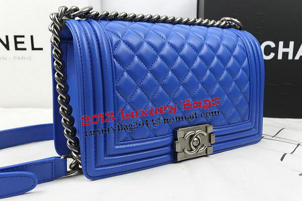 Boy Chanel Flap Bags Original Sheepskin Leather A67025 Blue