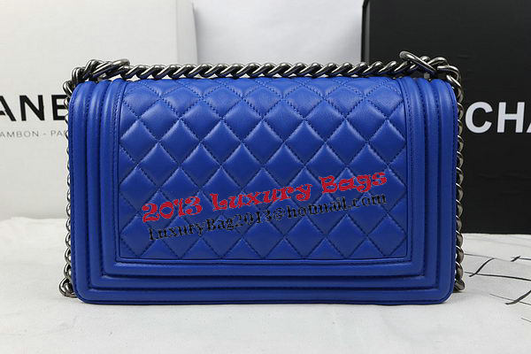 Boy Chanel Flap Bags Original Sheepskin Leather A67025 Blue