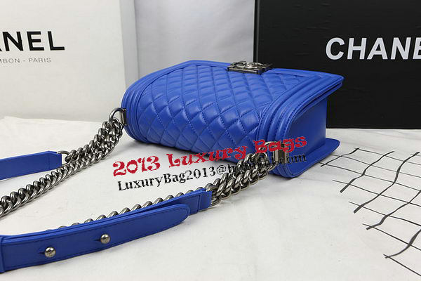 Boy Chanel Flap Bags Original Sheepskin Leather A67025 Blue