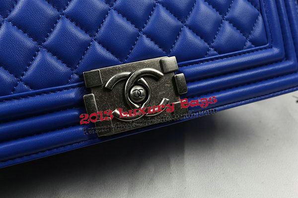 Boy Chanel Flap Bags Original Sheepskin Leather A67025 Blue