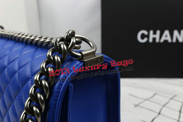 Boy Chanel Flap Bags Original Sheepskin Leather A67025 Blue