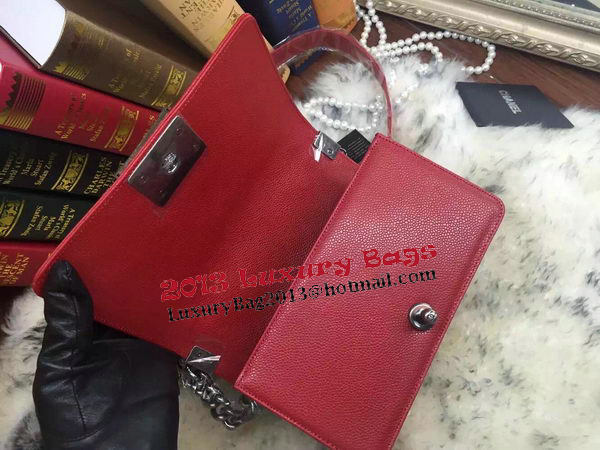 Boy Chanel Flap Shoulder Bag Cannage Pattern A67085 Red