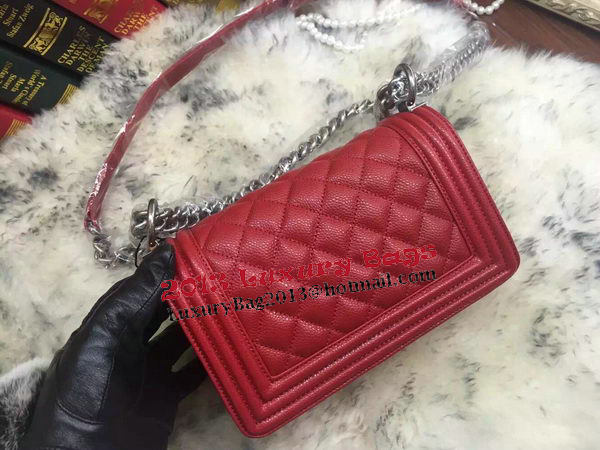 Boy Chanel Flap Shoulder Bag Cannage Pattern A67085 Red