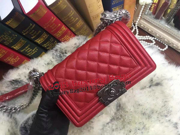 Boy Chanel Flap Shoulder Bag Cannage Pattern A67085 Red