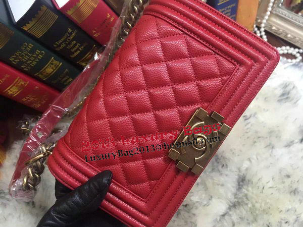 Boy Chanel Flap Shoulder Bag Cannage Pattern A67085 Red