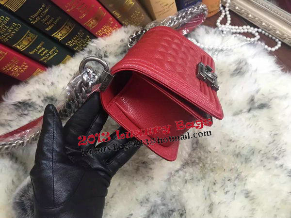 Boy Chanel Flap Shoulder Bag Cannage Pattern A67085 Red