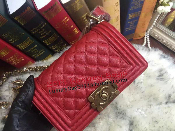 Boy Chanel Flap Shoulder Bag Cannage Pattern A67085 Red