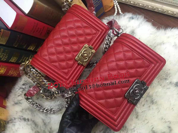 Boy Chanel Flap Shoulder Bag Cannage Pattern A67085 Red