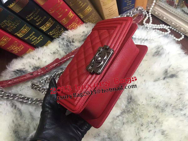 Boy Chanel Flap Shoulder Bag Cannage Pattern A67085 Red