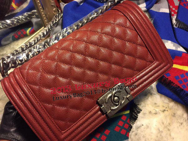 Boy Chanel Flap Shoulder Bag Cannage Pattern A67086 Burgundy