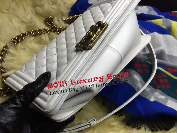 Boy Chanel Flap Shoulder Bag Sheepskin Leather A67086 OffWhite