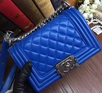 Boy Chanel Flap Shoulder Bags Sheepskin Leather A67085 Blue