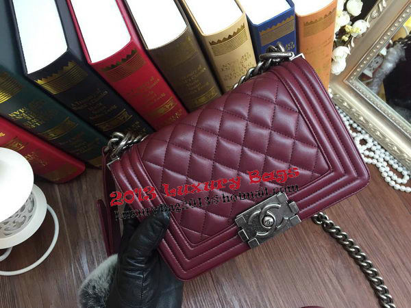 Boy Chanel Flap Shoulder Bags Sheepskin Leather A67085 Burgundy