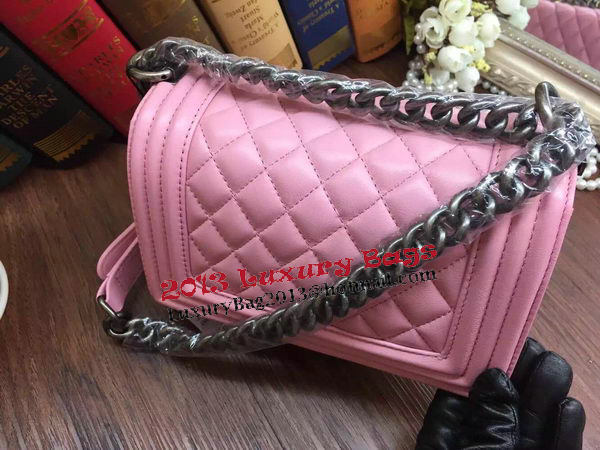 Boy Chanel Flap Shoulder Bags Sheepskin Leather A67085 Pink