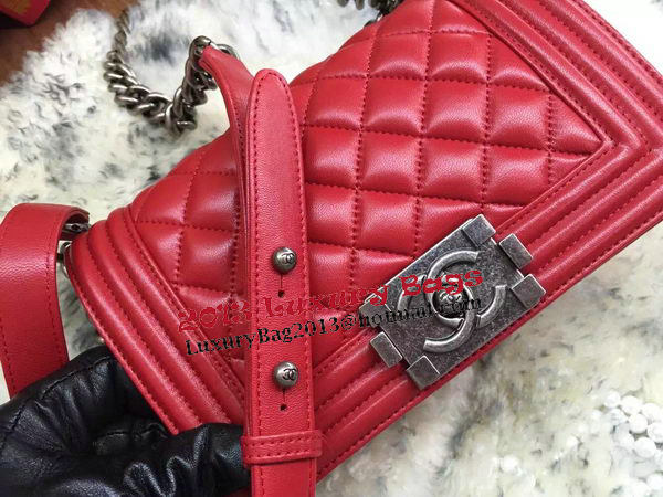 Boy Chanel Flap Shoulder Bags Sheepskin Leather A67085 Red