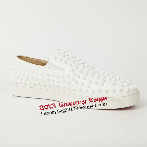 Christian Louboutin Casual Shoes Sheepskin Leather CL905 White