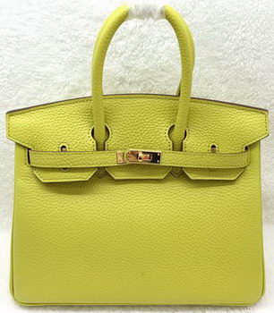 Hermes Birkin 25CM Tote Bag Original Leather H25T Lemon