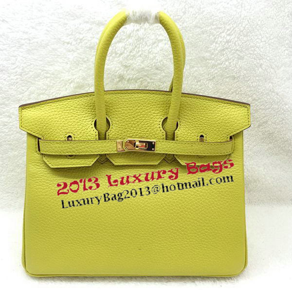 Hermes Birkin 25CM Tote Bag Original Leather H25T Lemon