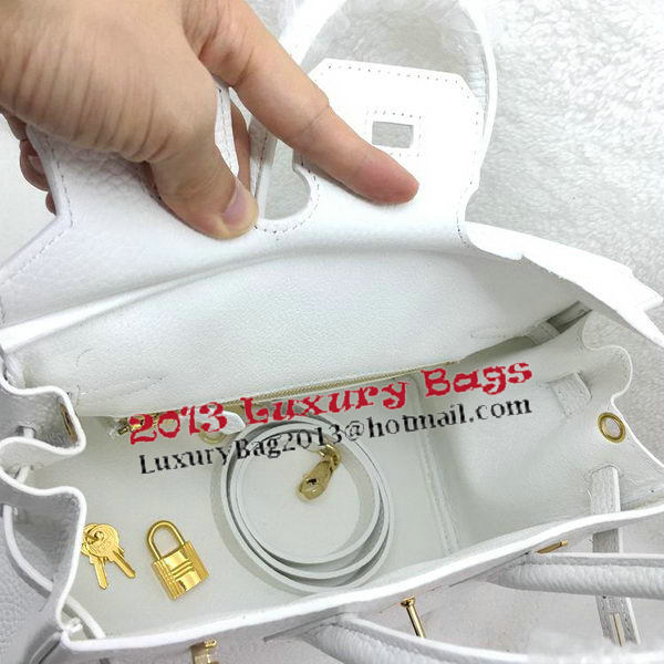 Hermes Birkin 25CM Tote Bag Original Leather H25T White