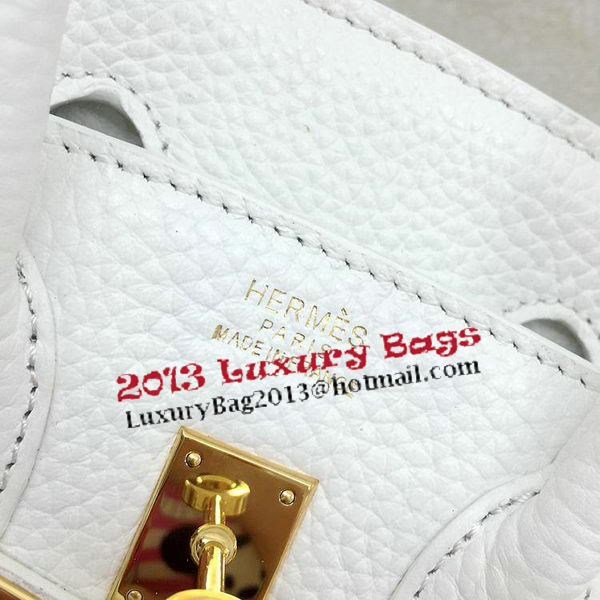 Hermes Birkin 25CM Tote Bag Original Leather H25T White