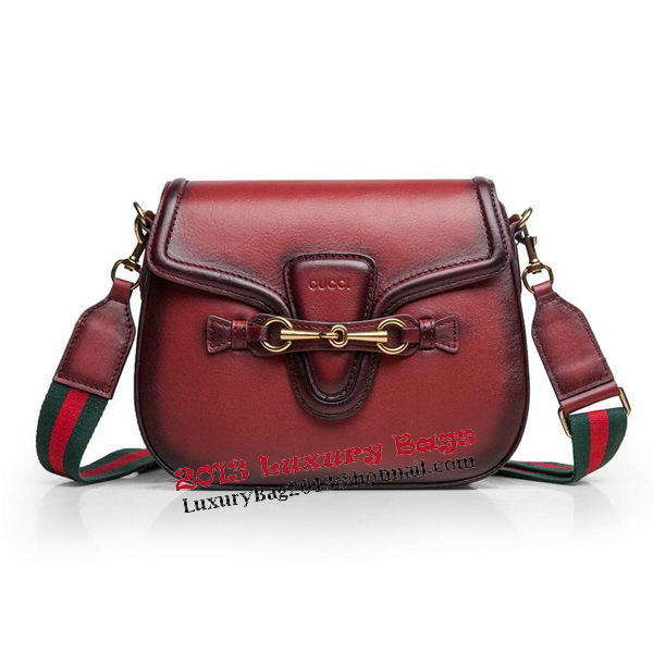 Gucci Lady Web Calfskin Leather Shoulder Bags 383848 Burgundy