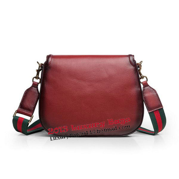 Gucci Lady Web Calfskin Leather Shoulder Bags 383848 Burgundy