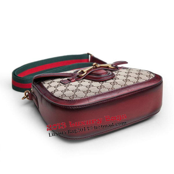 Gucci Lady Web Original GG Canvas Shoulder Bags 383848 Burgundy