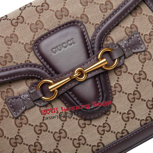 Gucci Lady Web Original GG Canvas Shoulder Bags 383848 Dark Brown